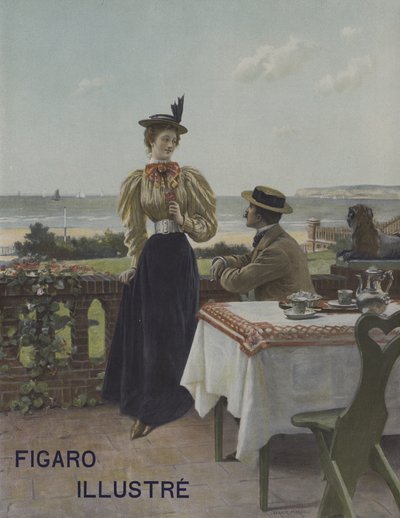 ヴィレシュルメールに。ルフィガロイラストの表紙、1897年7月 作： Adrien Moreau