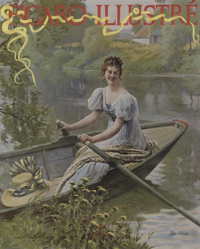セーヌ川で（セーヌ川で）。ルフィガロイラストの表紙、1895年7月 作： Adrien Moreau