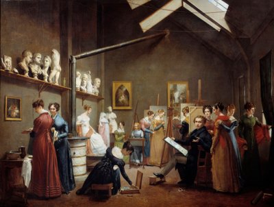 画家アベル・デ・プジョルのアトリエの眺め 作： Adrienne Marie Grandpierre Deverzy