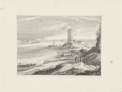 塔の廃墟のある海の風景 作： Aegidius Sadeler (II) (attributed to)