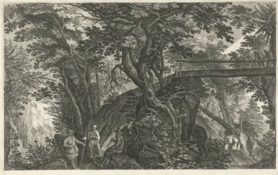橋のある森の風景 ボヘミアの八つの風景（連載タイトル） 作： Egidius  Sadeler (II)