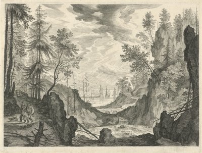 滝のある森の風景 チロルの山の風景（連載タイトル） 作： Egidius  Sadeler (II)