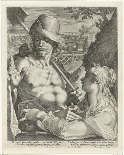 マグダラのマリアに庭師として現れるキリスト (Noli mi tangere) 作： Egidius  Sadeler (II)