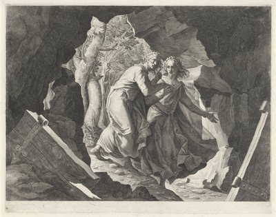 ダンテとウェルギリウスが門から地獄に入る 作： Egidius  Sadeler (II)