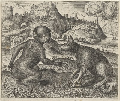 猿と狐の寓話 作： Egidius  Sadeler (II)