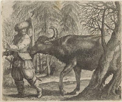 水牛と農夫の寓話 作： Egidius  Sadeler (II)