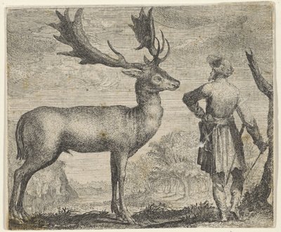 ヘラジカと人間の寓話 作： Egidius  Sadeler (II)