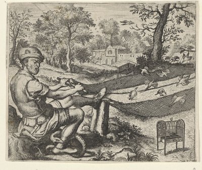 鳥捕りと蛇の寓話 作： Egidius  Sadeler (II)