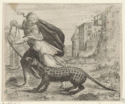ジャコウネコの女の寓話 作： Egidius  Sadeler (II)