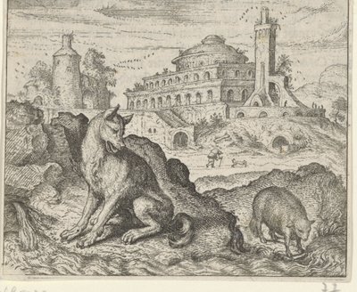 オオカミと子羊の寓話 作： Egidius  Sadeler (II)