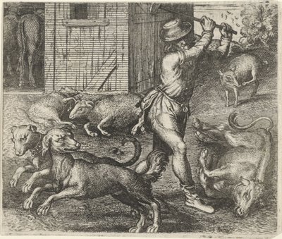 農夫と彼の犬の寓話 作： Egidius  Sadeler (II)