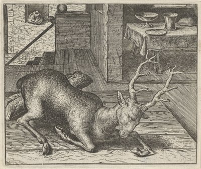 酔った鹿の寓話 作： Egidius  Sadeler (II)