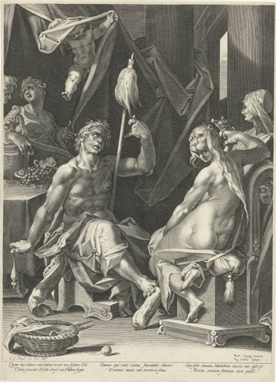 オンファレのヘラクレス 作： Egidius  Sadeler (II)