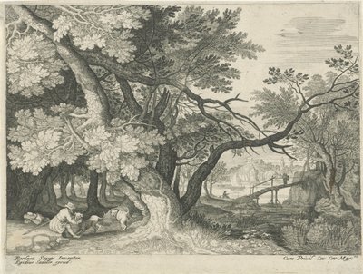 2 人のハンターのいる風景 チロルの風景（連載タイトル） 作： Egidius  Sadeler (II)