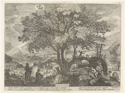 11月（​​オブジェクトのタイトル） The Twelve Months (シリーズタイトル) 作： Egidius  Sadeler (II)
