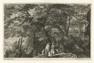岩と水車のある川 ボヘミアの八つの風景（連載タイトル） 作： Egidius  Sadeler (II)