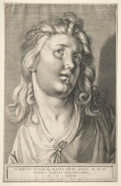 女性の頭、1598年。 作： Aegidius Sadeler