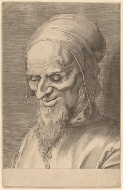 髭と帽子をかぶった使徒の頭 作： Aegidius Sadeler II