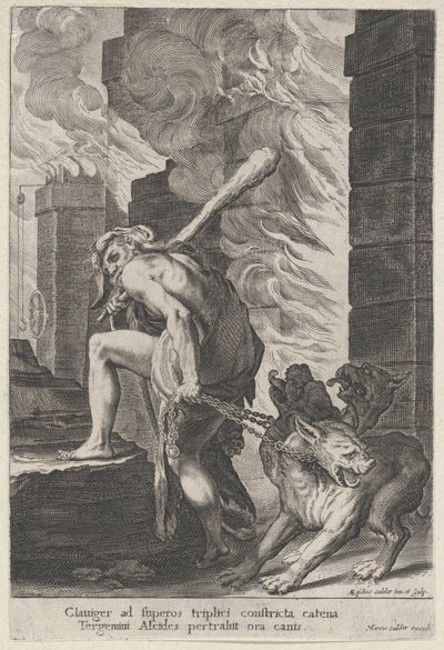 ヘラクレスとケルベロス、1586-1629。 作： Aegidius Sadeler II
