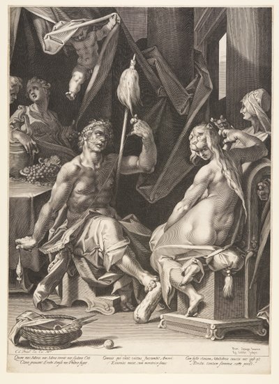 ヘラクレスとオンファレ 作： Aegidius Sadeler II