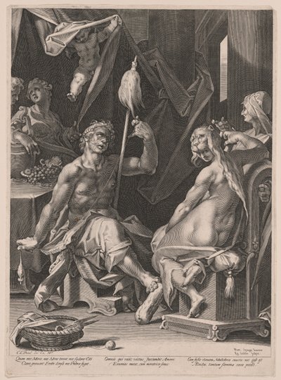 ヘラクレスとオンファレ 作： Aegidius Sadeler II