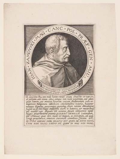 ヤン・ザモイスキ、ポーランド貴族、大王太子宰相 作： Aegidius Sadeler II
