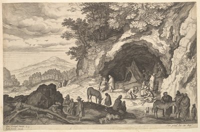 ジプシーキャンプのある風景、nd 作： Aegidius Sadeler II