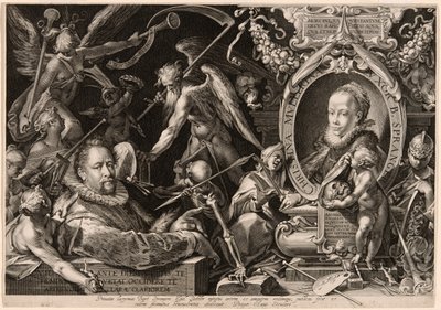 バルトロマイウス・シュプランゲルの肖像と妻の死の寓意』クリスティーナ・ミュラー 作： Aegidius Sadeler II