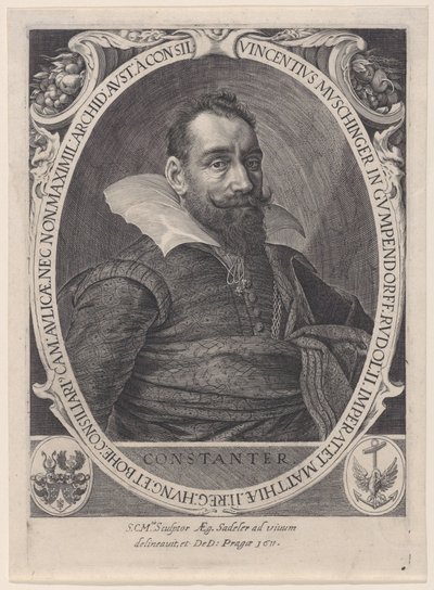 Vincenz Muschinger、皇帝ルドルフ 2 世の評議会、1611 年、1611 年。 作： Aegidius Sadeler II
