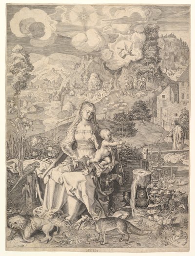 風景の中の聖母子1597。 作： Aegidius Sadeler II