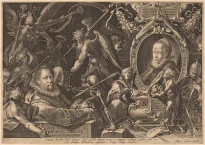 バルトロメウス・スプランガーと亡き妻のクリスティーナ・ミュラー 作： Aegidius Sadeler II, after Bartholomaeus Spranger