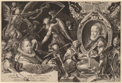 バルトロメウス・スプランジャーと亡き妻のクリスティーナ・ミュラー 作： Aegidius Sadeler II, after Bartholomaeus Spranger