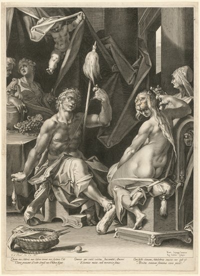 ヘラクレスとオンファレ 作： Aegidius Sadeler II, after Bartholomaeus Spranger