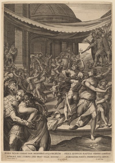 サビニ族のレイプ 作： Aegidius Sadeler II after Denys Calvaert