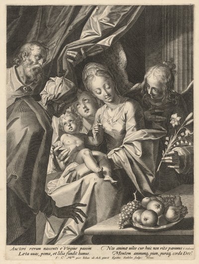 聖アンナと二人の天使のいる聖家族 作： Aegidius Sadeler II, after Hans von Aachen