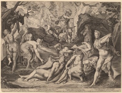 アクテオンに驚くダイアナ 作： Aegidius Sadeler II after Joseph Heintz the Elder