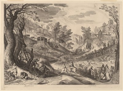 3月と4月 作： Aegidius Sadeler II after Paul Bril