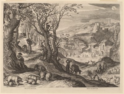 11月と12月 作： Aegidius Sadeler II after Paul Bril