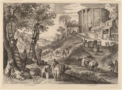 9月と10月 作： Aegidius Sadeler II after Paul Bril