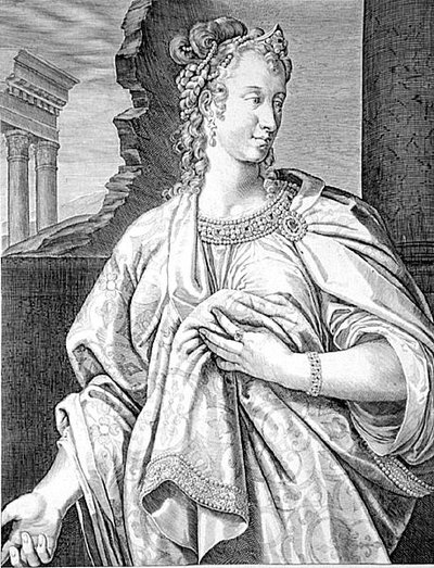 クラウディウスの妻、アエリア・ペティナ（エングレーヴィング 作： Aegidius Sadeler or Saedeler
