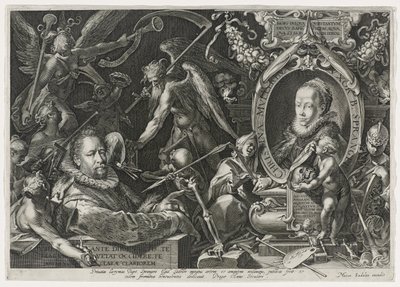 バルトロマエウススプレンジャーとその妻、クリスティーナミューラー、1600年（敷設紙に彫刻） 作： Aegidius Sadeler or Saedeler