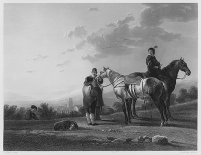 ロイヤル・コレクションの絵からの「トゥルーパーズ」（エングレービング 作： Aelbert (after) Cuyp