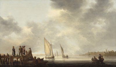 ドルドレヒトを見下ろす桟橋、1640 年代初頭。 作： Aelbert Cuyp
