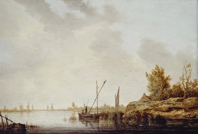 遠い風車のある川の情景、1640〜42年頃 作： Aelbert Cuyp