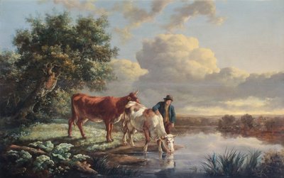 リバーエッジで牛を飲む 作： Aelbert Cuyp