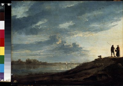 「川に沈む夕日」 (川に沈む夕日) アルバート (Aelbert または Aelbrecht) Cuyp (1620-1691) 作 1650 年 約 38.5x53 cm エルミタージュ美術館、サンクトペテルブルク 作： Aelbert Cuyp