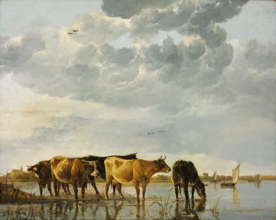 川の牛 作： Aelbert Cuyp