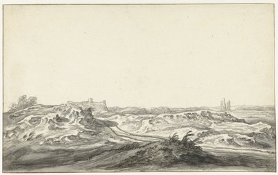 ハールレム近くのハウス テ クリーフの砂丘からの眺め 作： Aelbert Cuyp