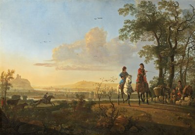 騎手と牛飼い、16551660。 作： Aelbert Cuyp