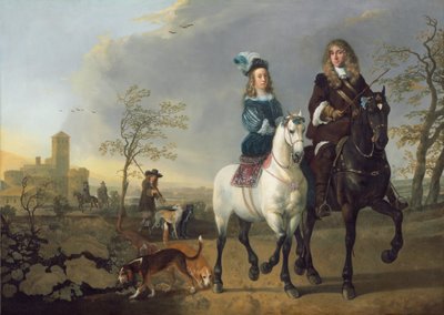 馬に乗った紳士淑女 作： Aelbert Cuyp